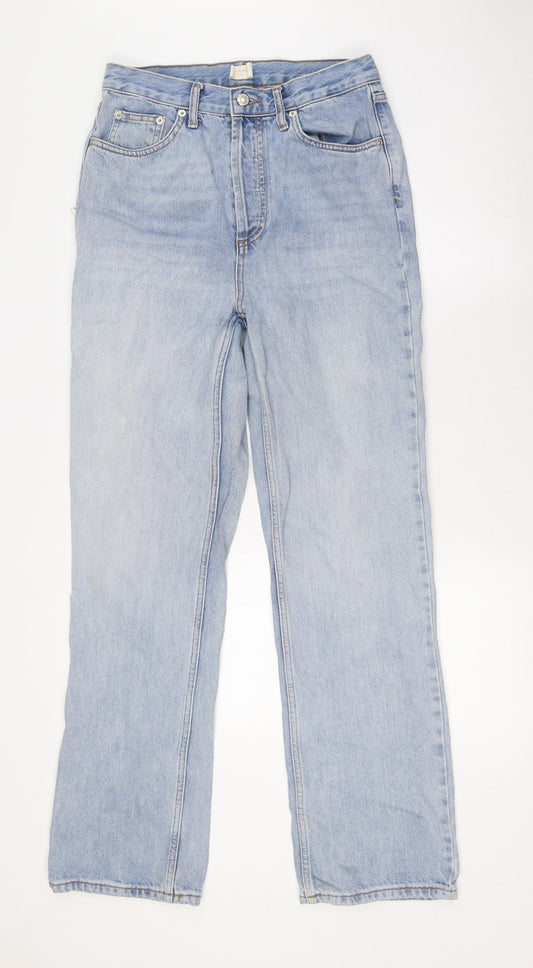 Topshop Mens Blue Cotton Straight Jeans Size 30 in L32 in Regular Button