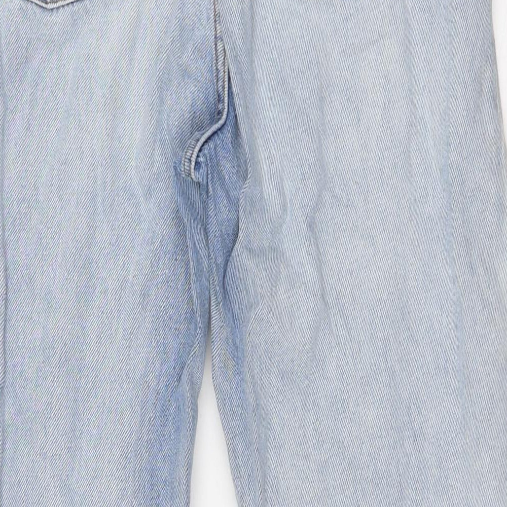 Topshop Mens Blue Cotton Straight Jeans Size 30 in L32 in Regular Button