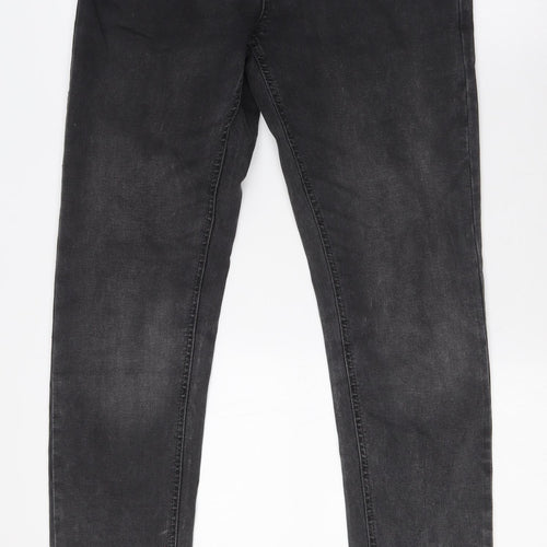 NEXT Mens Grey Cotton Skinny Jeans Size 30 in L33 in Regular Zip