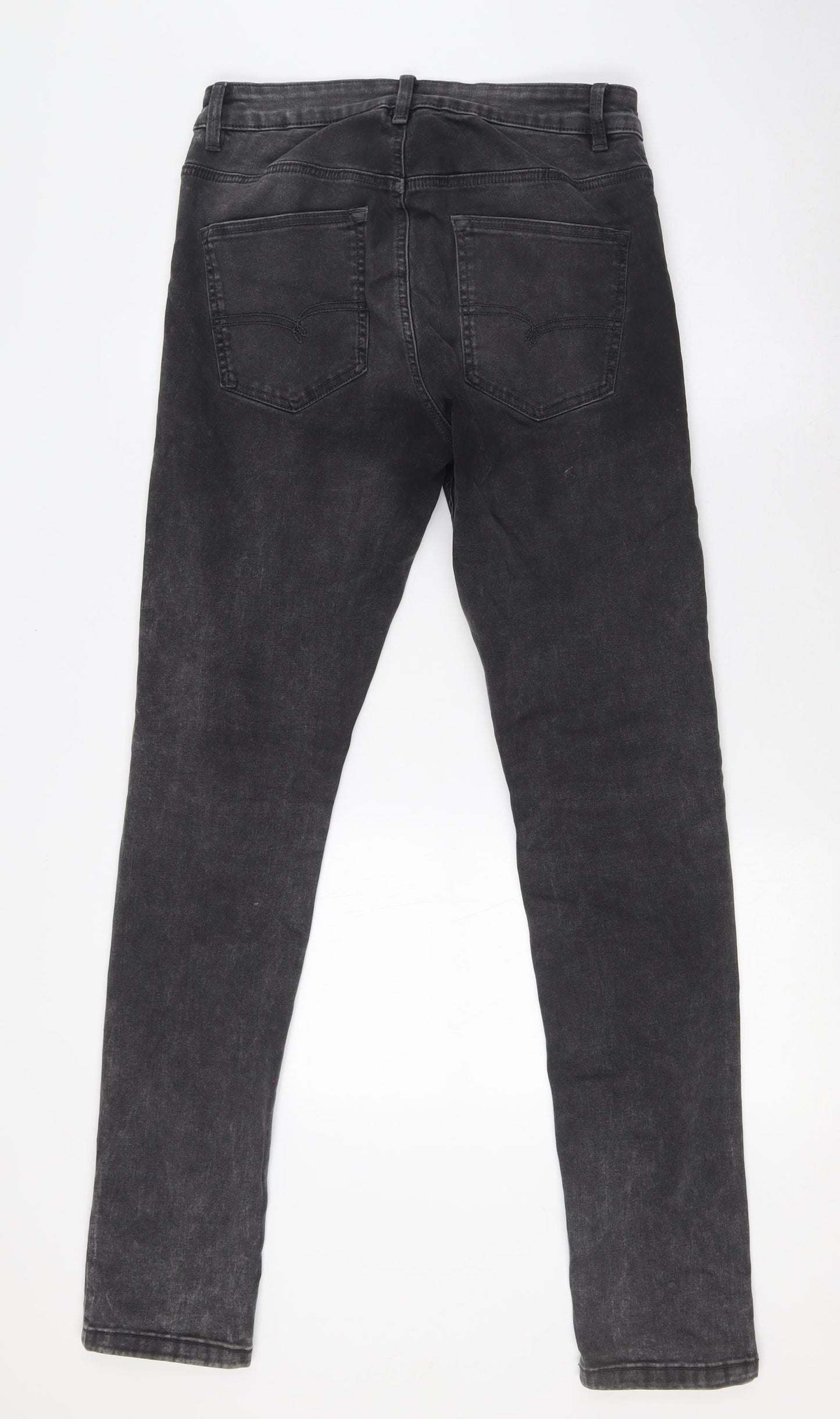 NEXT Mens Grey Cotton Skinny Jeans Size 30 in L33 in Regular Zip