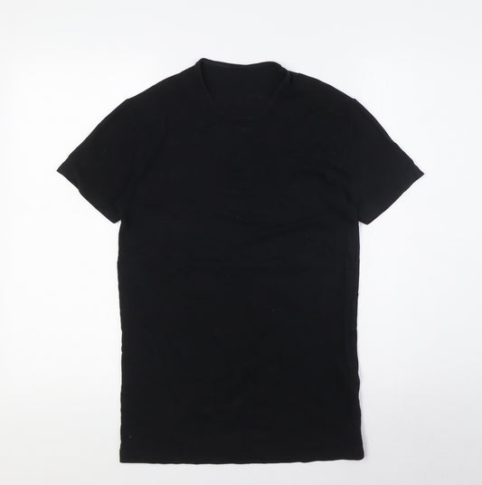 Marks and Spencer Mens Black Modal T-Shirt Size S Crew Neck