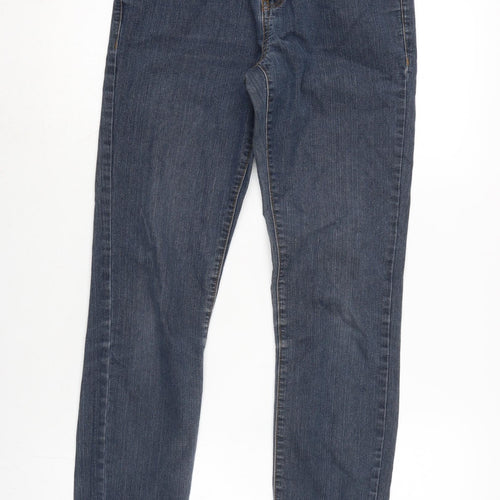 New Look Womens Blue Cotton Blend Straight Jeans Size 8 L30 in Regular Zip