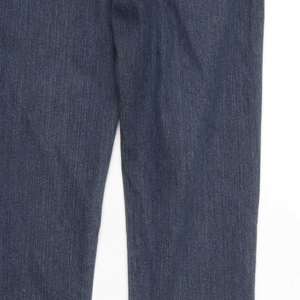 New Look Womens Blue Cotton Blend Straight Jeans Size 8 L30 in Regular Zip