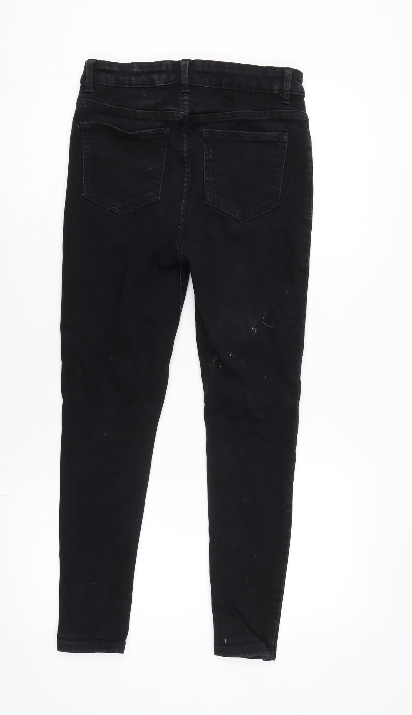 New Look Womens Black Cotton Blend Tapered Jeans Size 12 L25 in Regular Tie