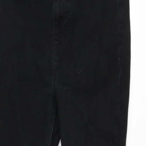 New Look Womens Black Cotton Blend Tapered Jeans Size 12 L25 in Regular Tie