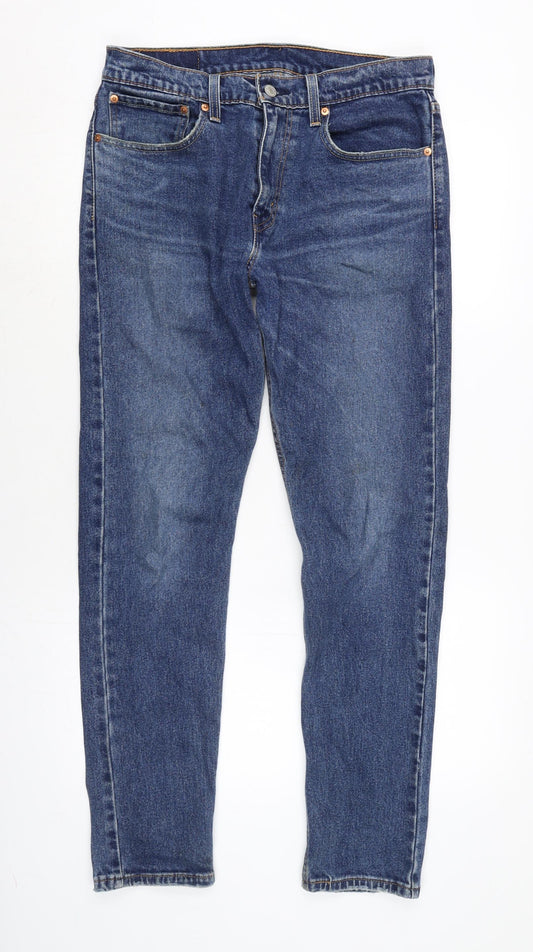 Levi's Mens Blue Cotton Straight Jeans Size 32 in L31 in Regular Zip