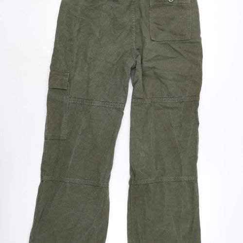 Look Sky Womens Gold Cotton Cargo Trousers Size L L29 in Regular Zip