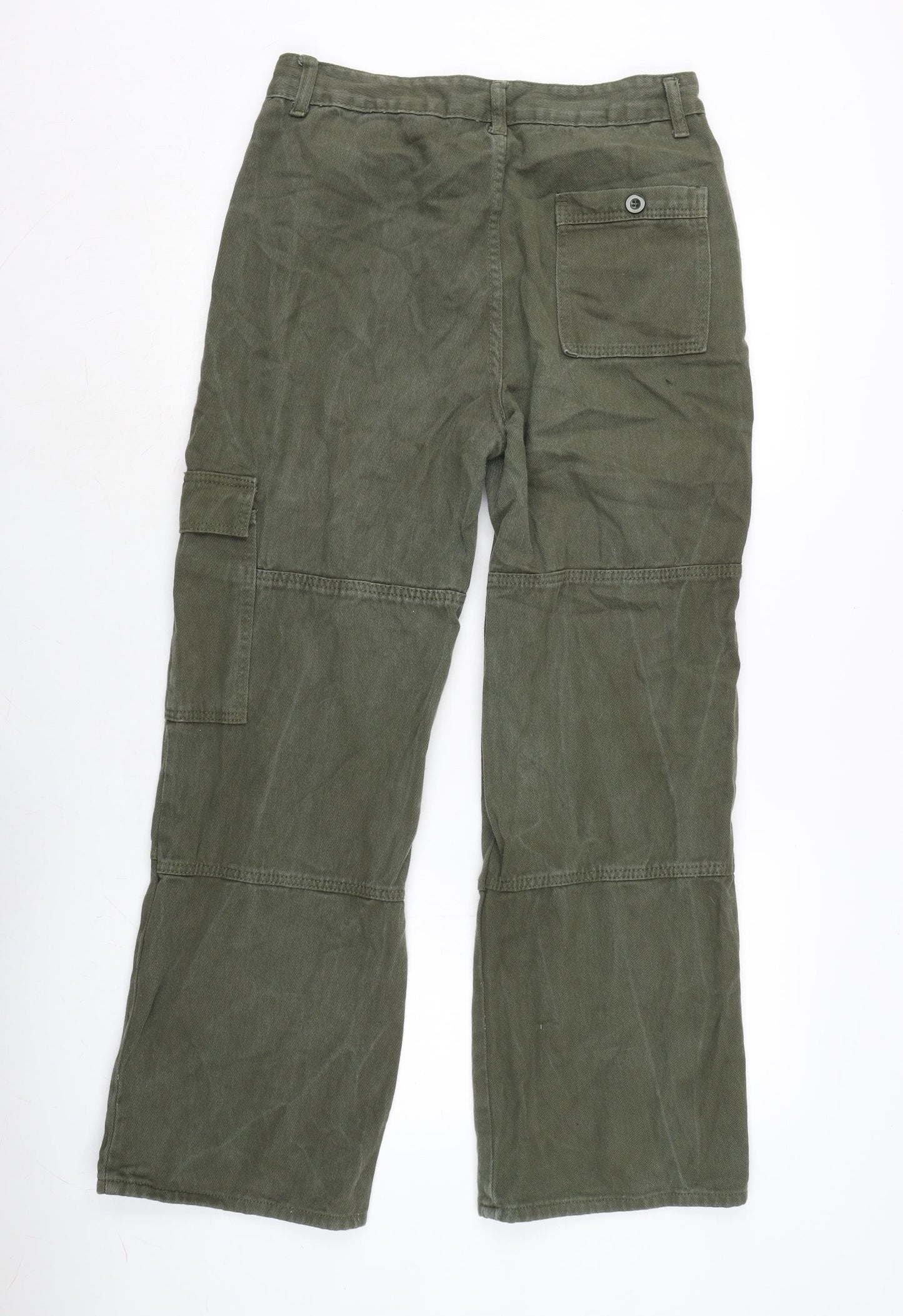 Look Sky Womens Gold Cotton Cargo Trousers Size L L29 in Regular Zip