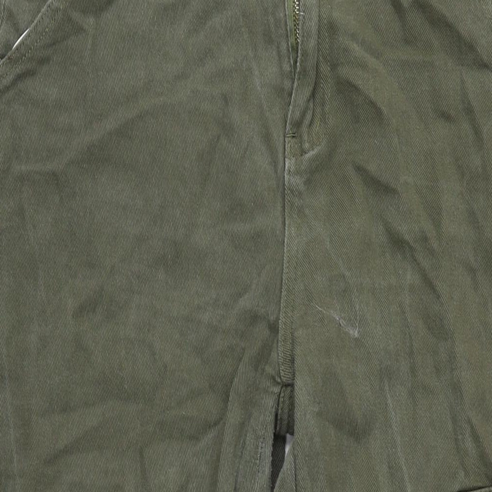 Look Sky Womens Gold Cotton Cargo Trousers Size L L29 in Regular Zip