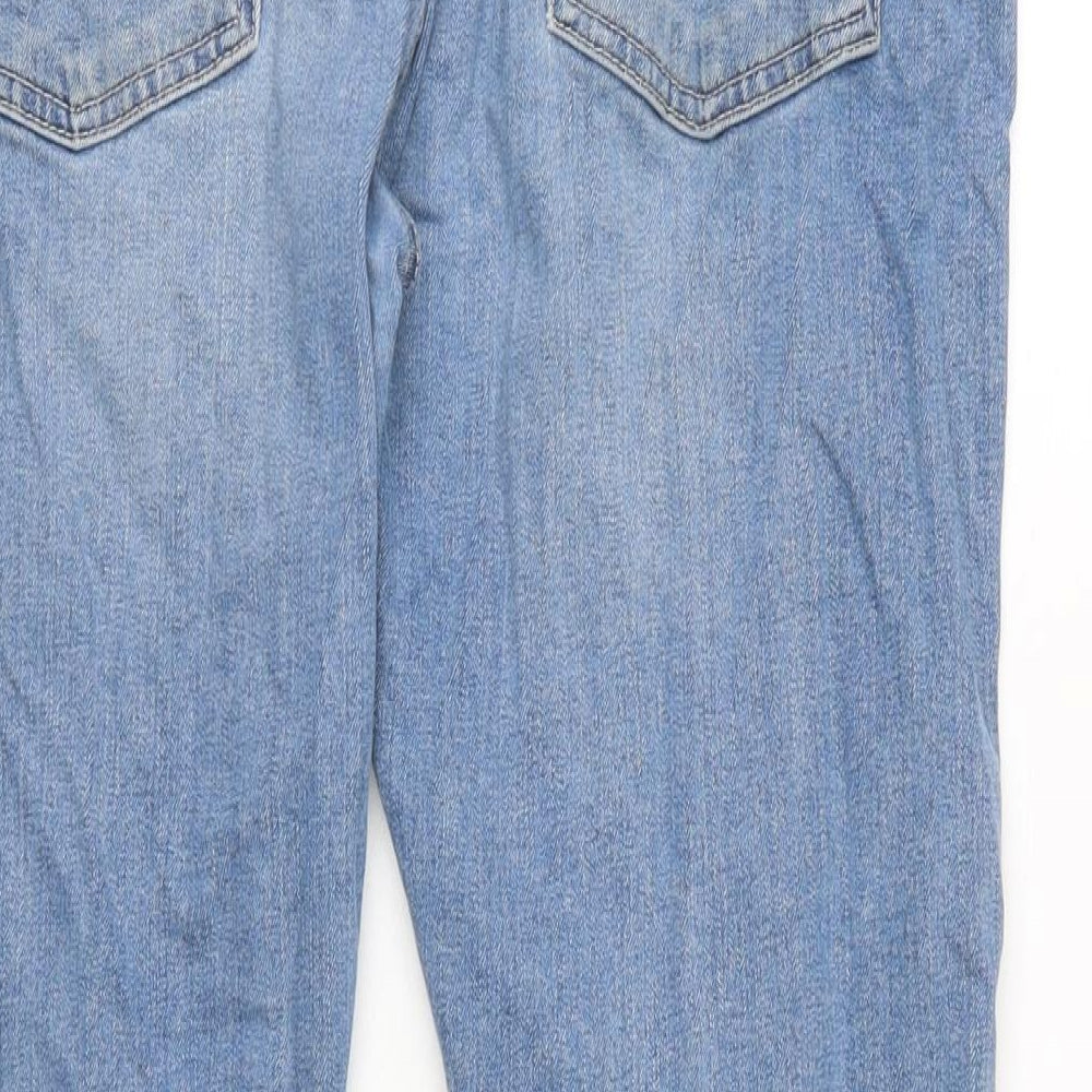 Topman Mens Blue Cotton Blend Straight Jeans Size 36 in L32 in Regular Button