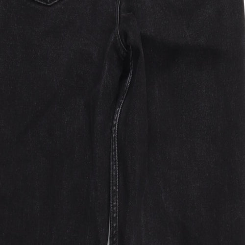 Denim & Co. Womens Black Cotton Blend Wide-Leg Jeans Size 8 L29 in Regular Zip