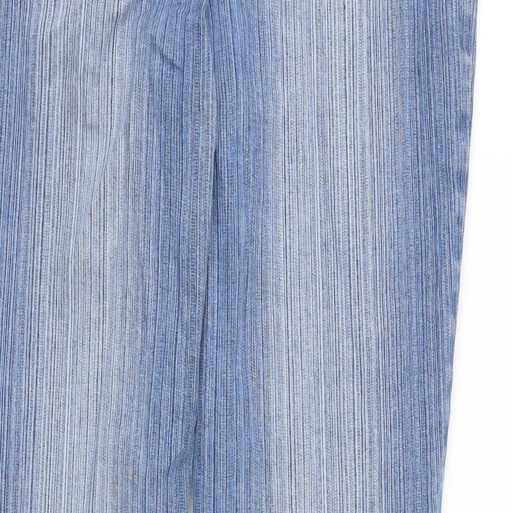 Marks and Spencer Womens Blue Cotton Blend Bootcut Jeans Size 14 L31 in Regular Zip