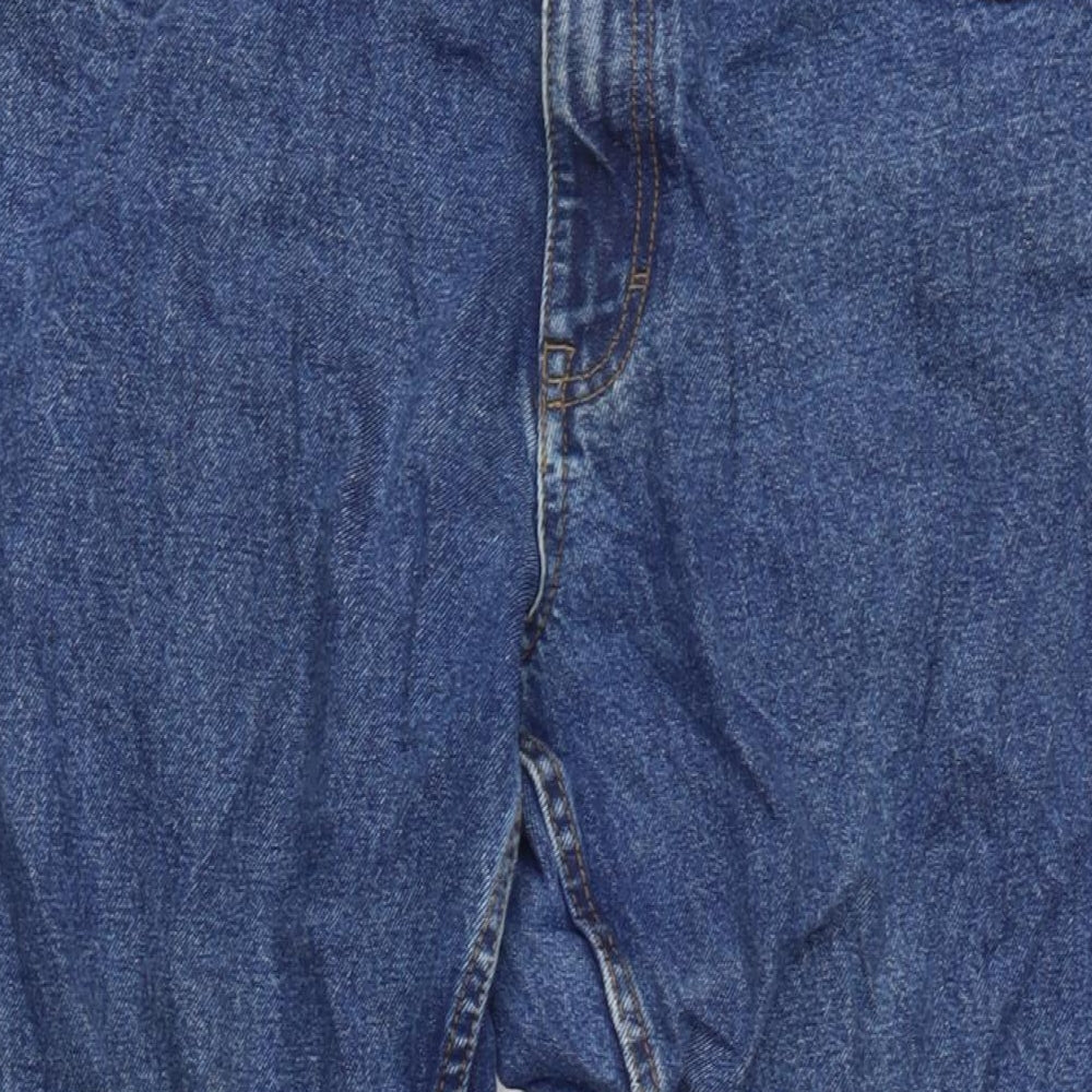 F&F Mens Blue Cotton Straight Jeans Size 36 in L27 in Extra-Slim Zip