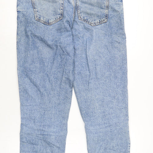 Zara Mens Blue Cotton Straight Jeans Size 30 in L27 in Regular Zip