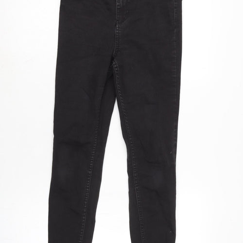 New Look Womens Black Cotton Blend Skinny Jeans Size 8 L26 in Regular Zip