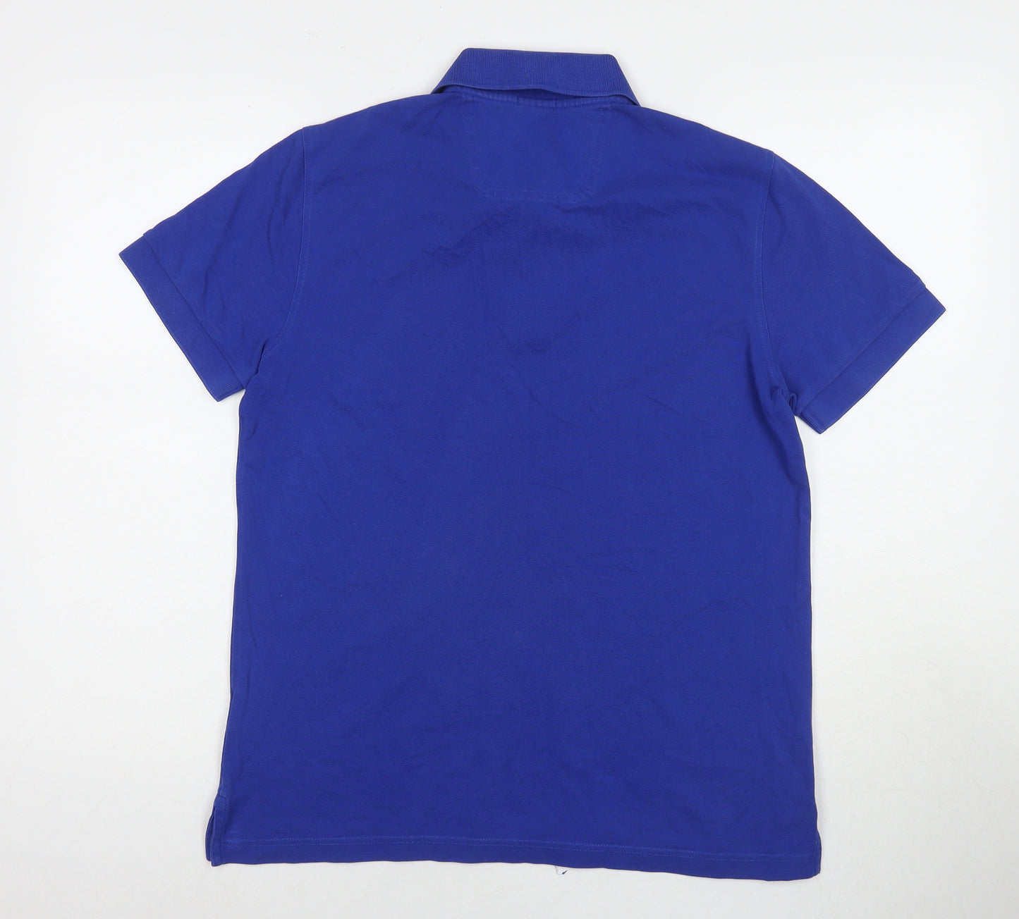 HUGO BOSS Mens Blue Cotton T-Shirt Size M Collared