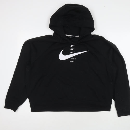 Nike Womens Black Cotton Pullover Sweatshirt Size XL Pullover - Logo