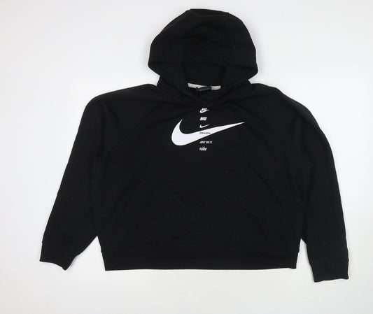 Nike Womens Black Cotton Pullover Sweatshirt Size XL Pullover - Logo