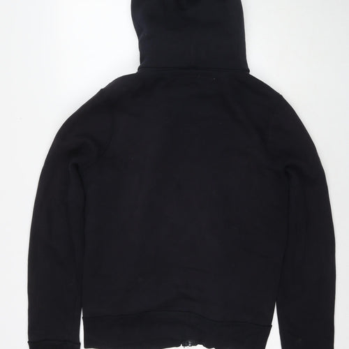 Hollister Mens Black Cotton Full Zip Hoodie Size S - Logo Detachable Lining