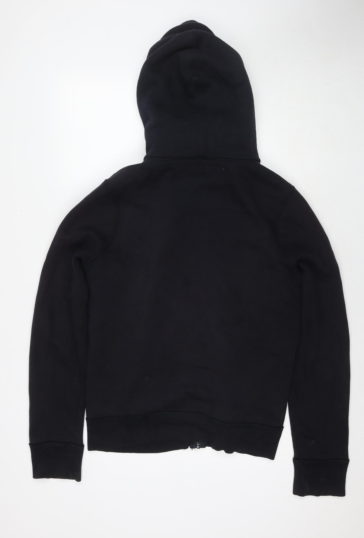 Hollister Mens Black Cotton Full Zip Hoodie Size S - Logo Detachable Lining