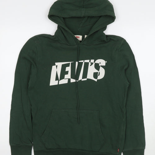 Levi's Mens Green Cotton Pullover Hoodie Size S - Logo