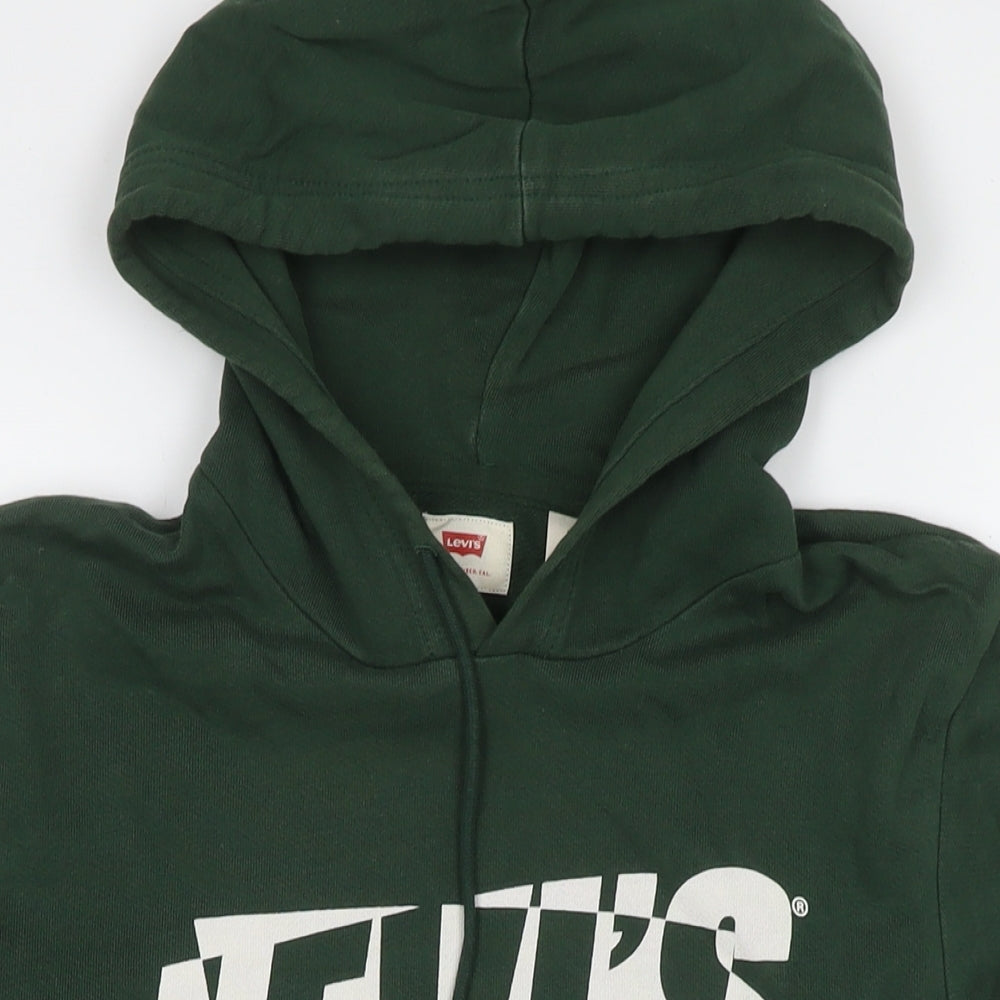 Levi's Mens Green Cotton Pullover Hoodie Size S - Logo