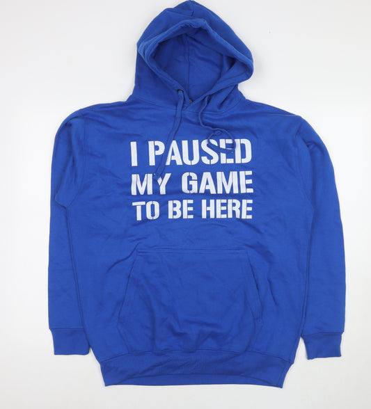 Club Classics Womens Blue Cotton Pullover Sweatshirt Size L Pullover - I Paused My Game To Be Here