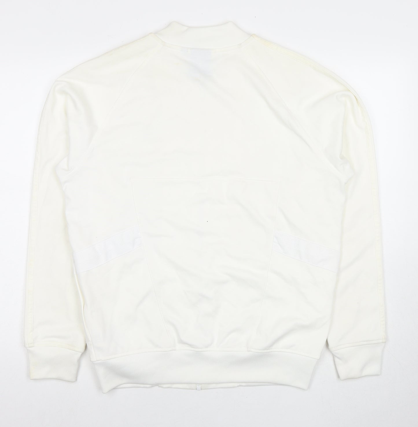 adidas Mens White Cotton Full Zip Sweatshirt Size L