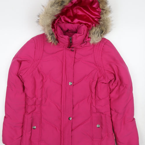 Per Una Womens Pink Quilted Jacket Size S Zip