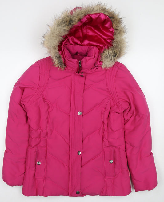 Per Una Womens Pink Quilted Jacket Size S Zip