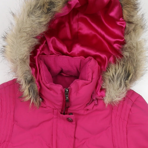 Per Una Womens Pink Quilted Jacket Size S Zip