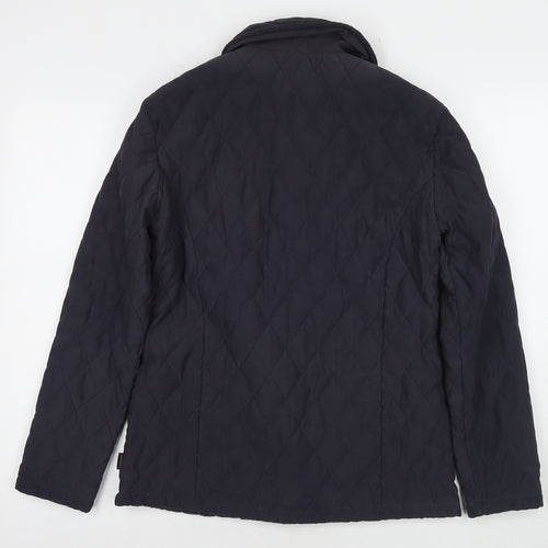 Barbour Womens Blue Quilted Jacket Size 10 Zip