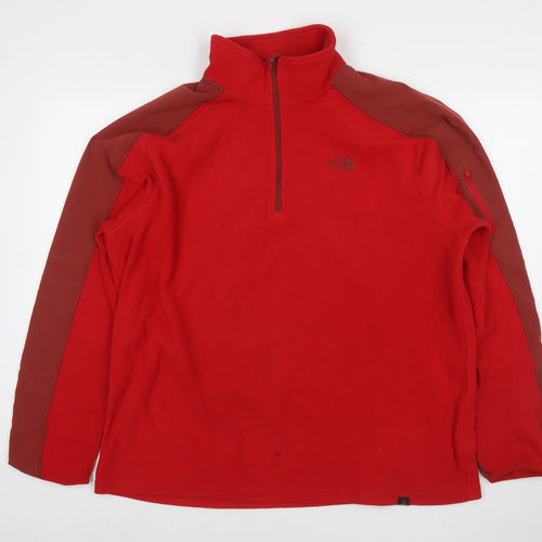 The North Face Mens Red Polyester Pullover Sweatshirt Size XL