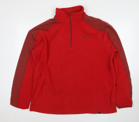 The North Face Mens Red Polyester Pullover Sweatshirt Size XL