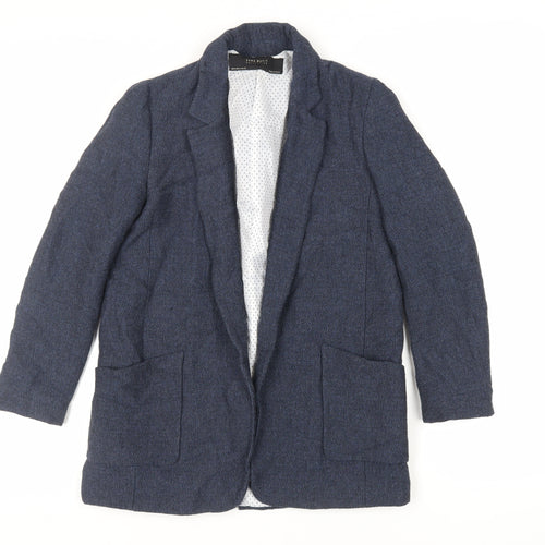 Zara Womens Blue Jacket Blazer Size S - Open