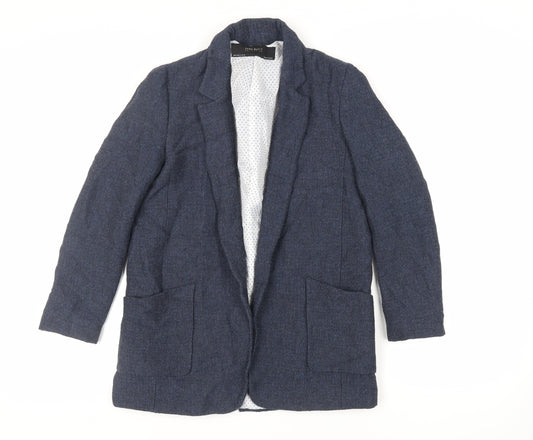 Zara Womens Blue Jacket Blazer Size S - Open