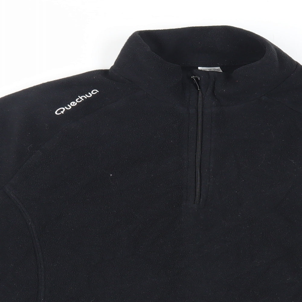 DECATHLON Womens Black Polyester Pullover Sweatshirt Size M Zip