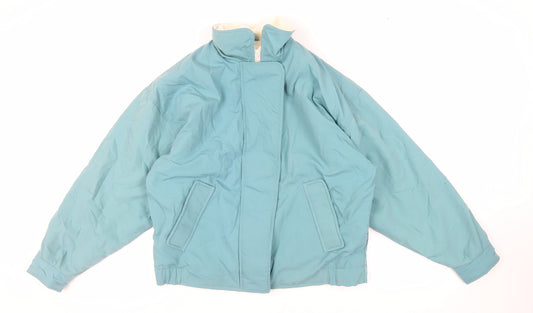 The Woolrich Woman Womens Blue Windbreaker Jacket Size M Zip - Vintage