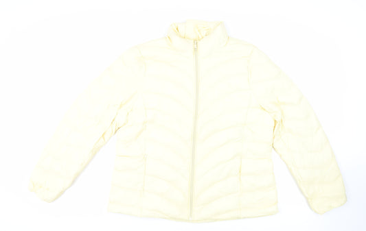 Marks and Spencer Womens Yellow Quilted Jacket Size 18 Zip