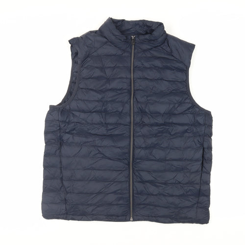 Marks and Spencer Mens Blue Gilet Jacket Size XL Zip - Water Resistant Quilted