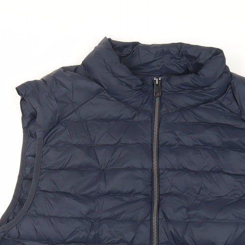 Marks and Spencer Mens Blue Gilet Jacket Size XL Zip - Water Resistant Quilted