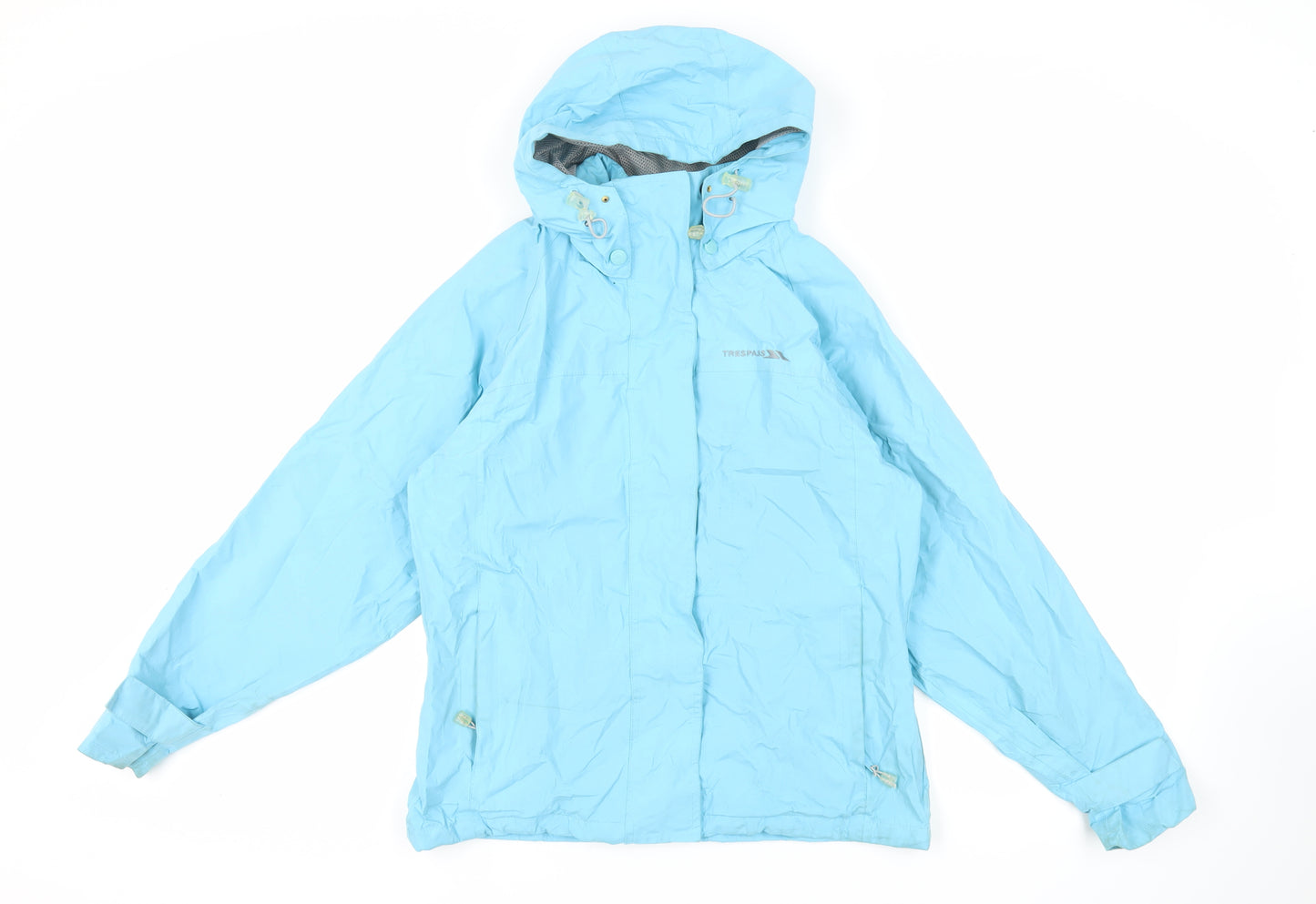 Trespass Womens Blue Windbreaker Jacket Size M Zip - Technical Waterproof Windproof