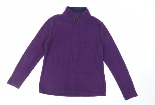 Peter Storm Womens Purple Polyester Pullover Sweatshirt Size 14 Zip