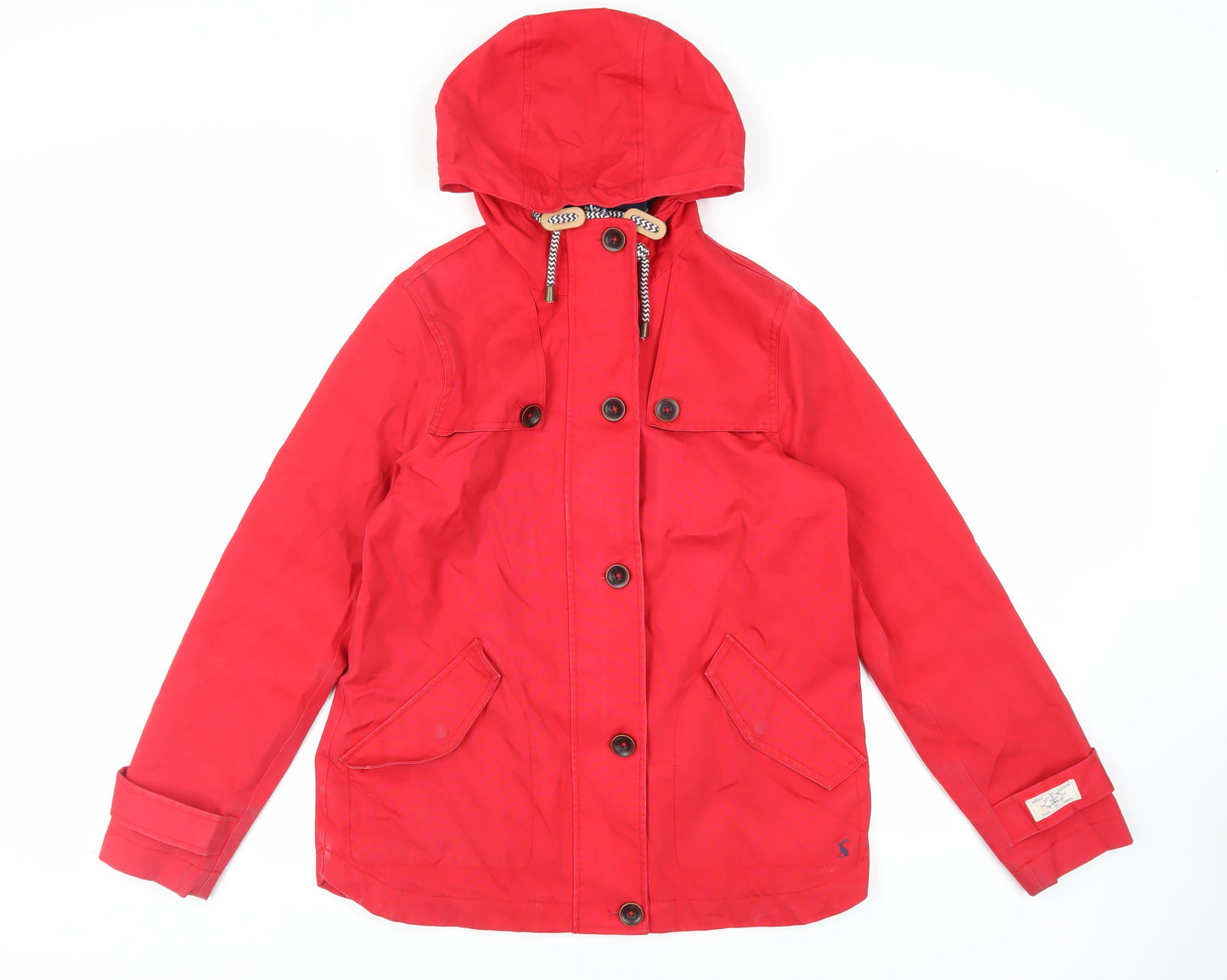 Joules Womens Red Jacket Size 10 Zip - Hooded