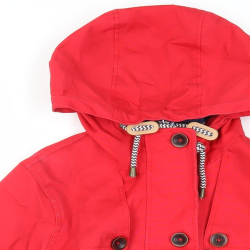 Joules Womens Red Jacket Size 10 Zip - Hooded