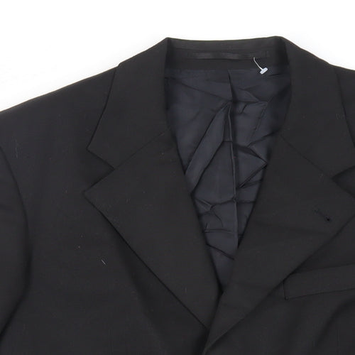 Canda Mens Black Polyester Jacket Blazer Size 38 Regular - Vintage