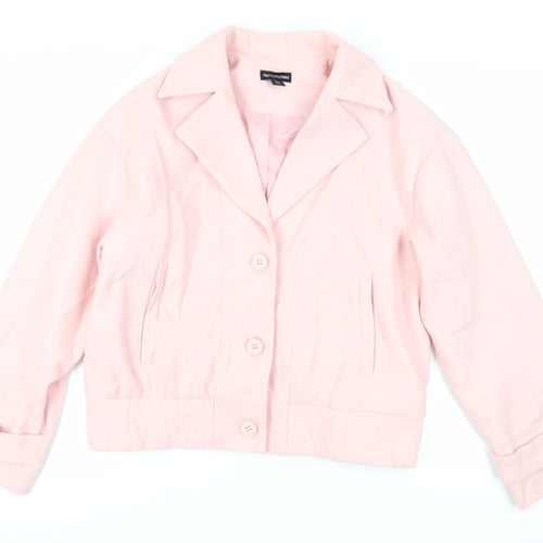 PRETTYLITTLETHING Womens Pink Jacket Size 10 Button