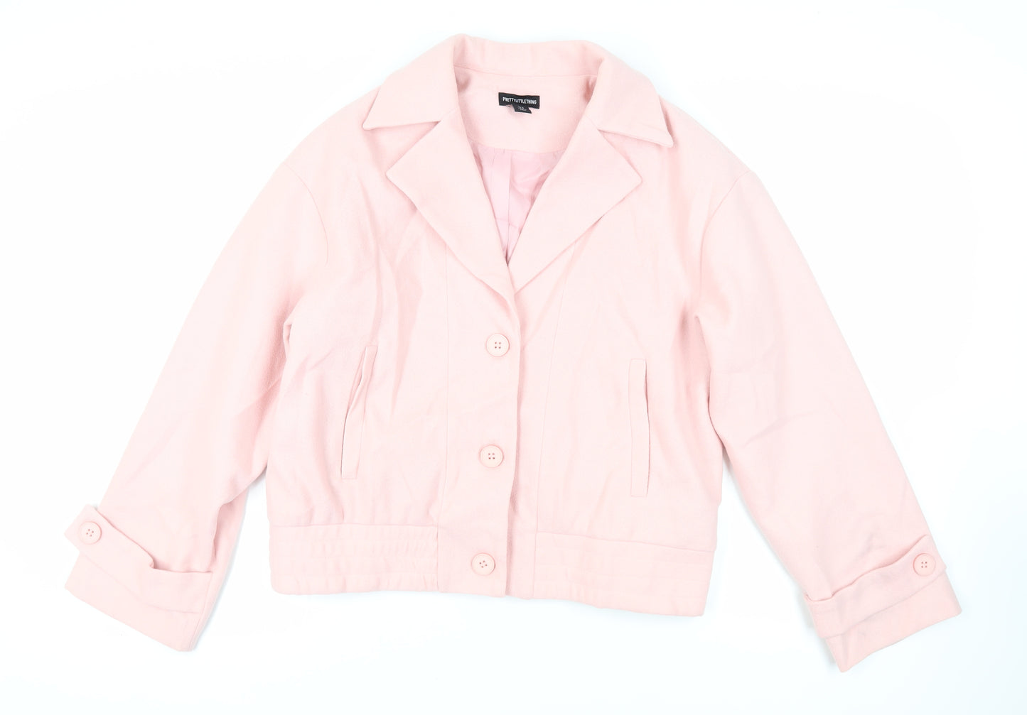 PRETTYLITTLETHING Womens Pink Jacket Size 10 Button