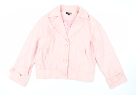 PRETTYLITTLETHING Womens Pink Jacket Size 10 Button