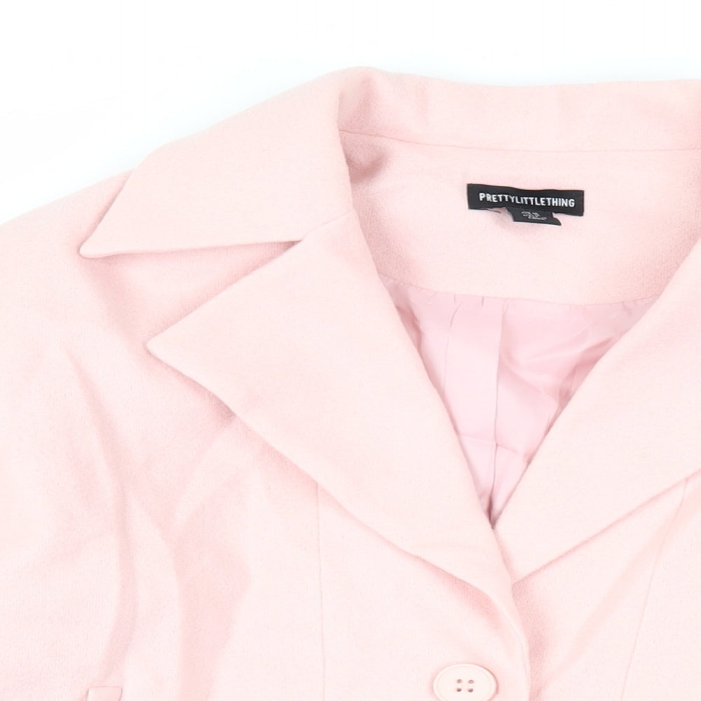 PRETTYLITTLETHING Womens Pink Jacket Size 10 Button